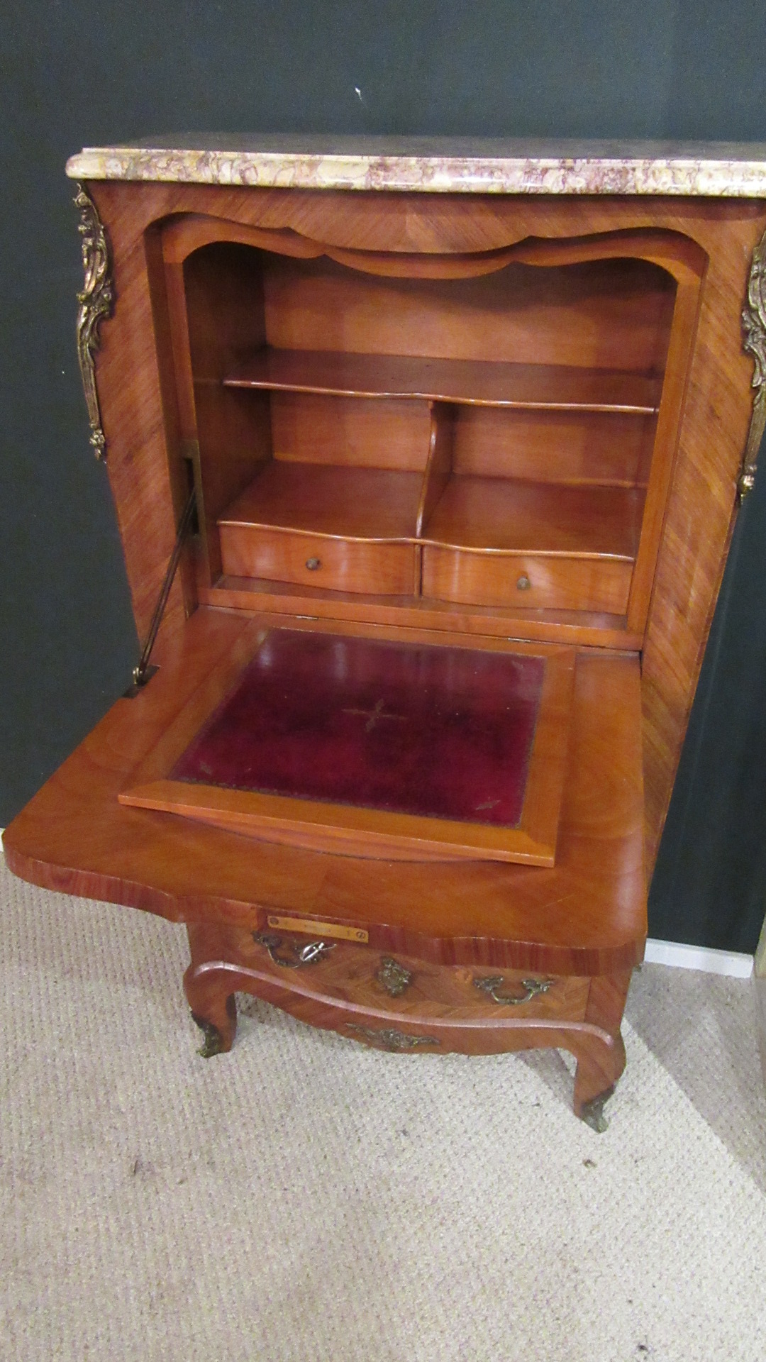 DECORATIVE KING WOOD INLAID FRENCH ESCRITOIRE