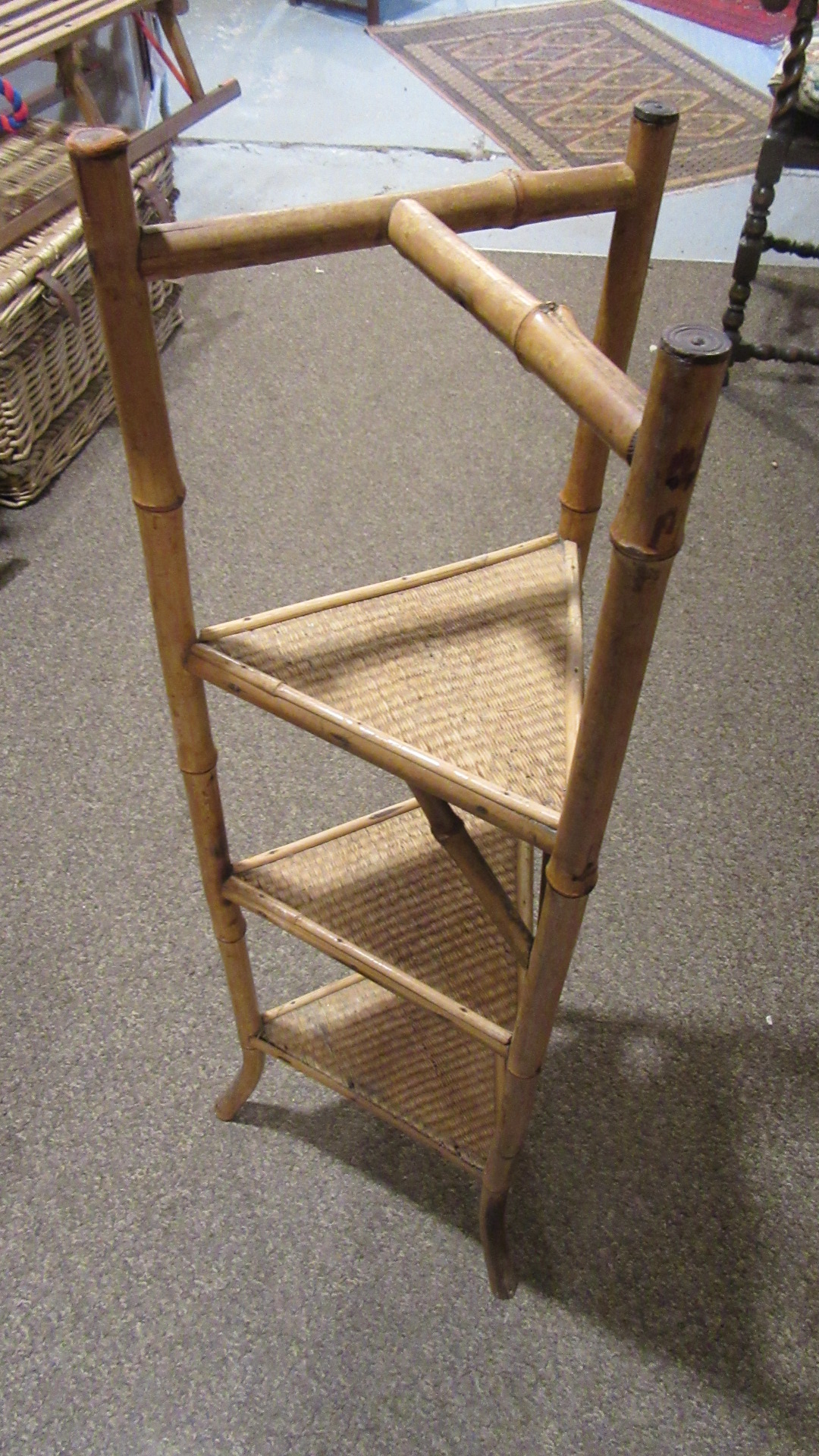 ANTIQUE VICTORIAN BAMBOO CAKE STAND