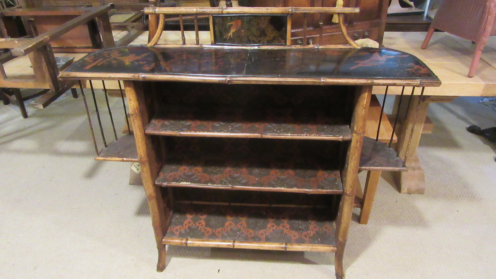 ANTIQUE VICTORIAN BAMBOO BOOKCASE