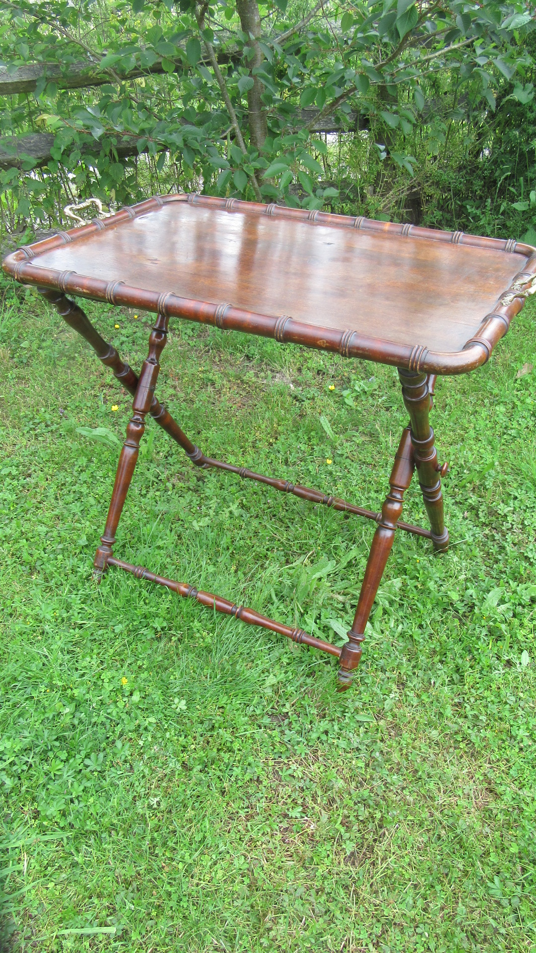 ANTIQUE FAUX BAMBOO BUTLERS TRAY