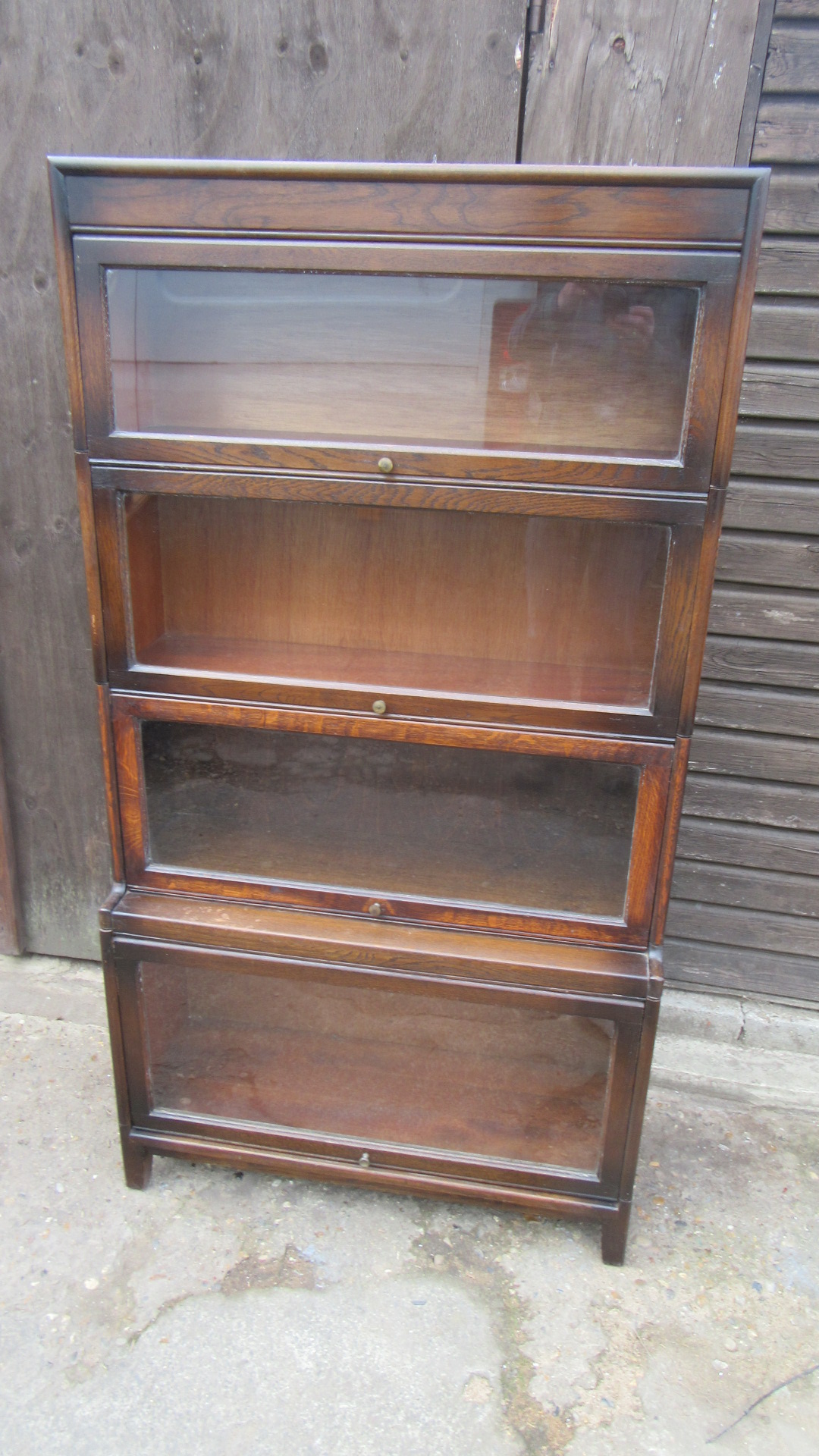ANTIQUE FOUR TIER OAK STACKING BOOKCASE