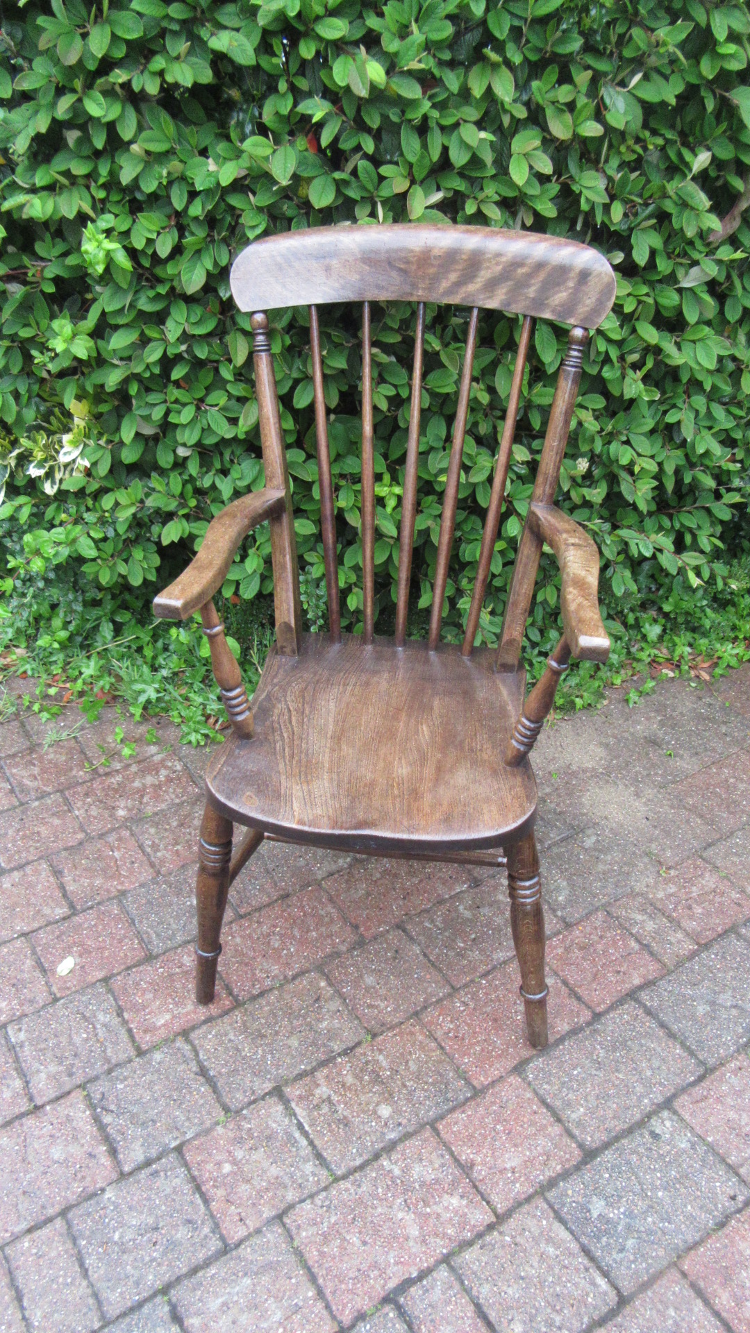 ANTIQUE VICTORIAN COUNTRY STICK BACK WINDSOR ARMCHAIR