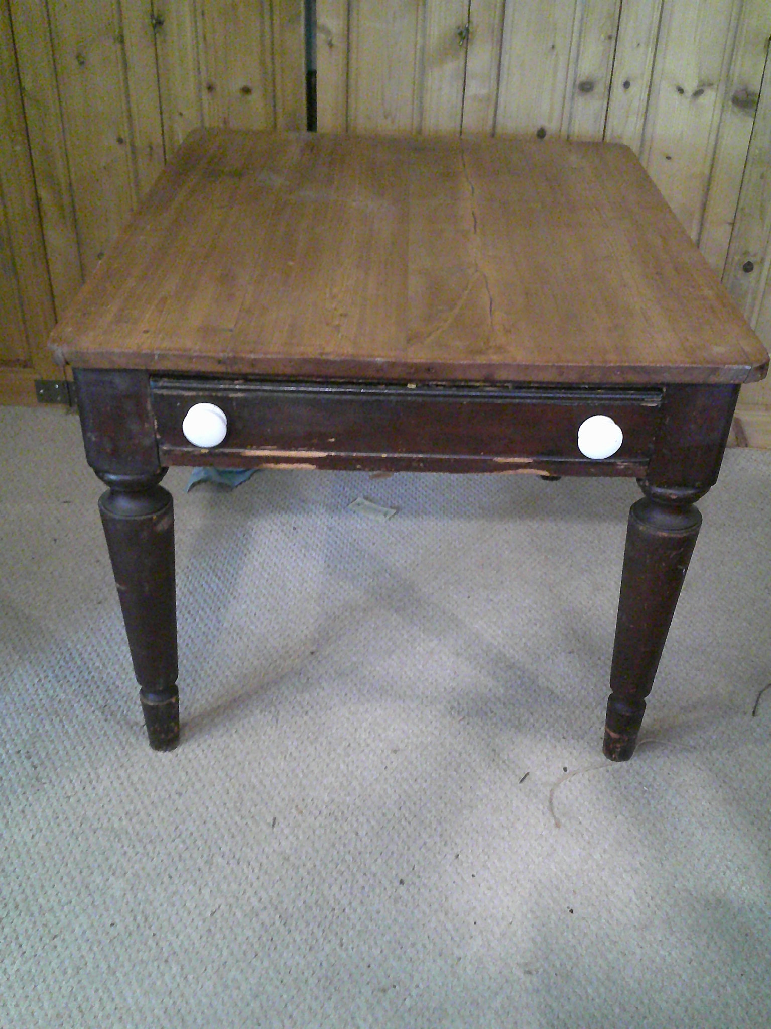 UNUSUAL ANTIQUE VICTORIAN PINE COUNTRY DINING TABLE