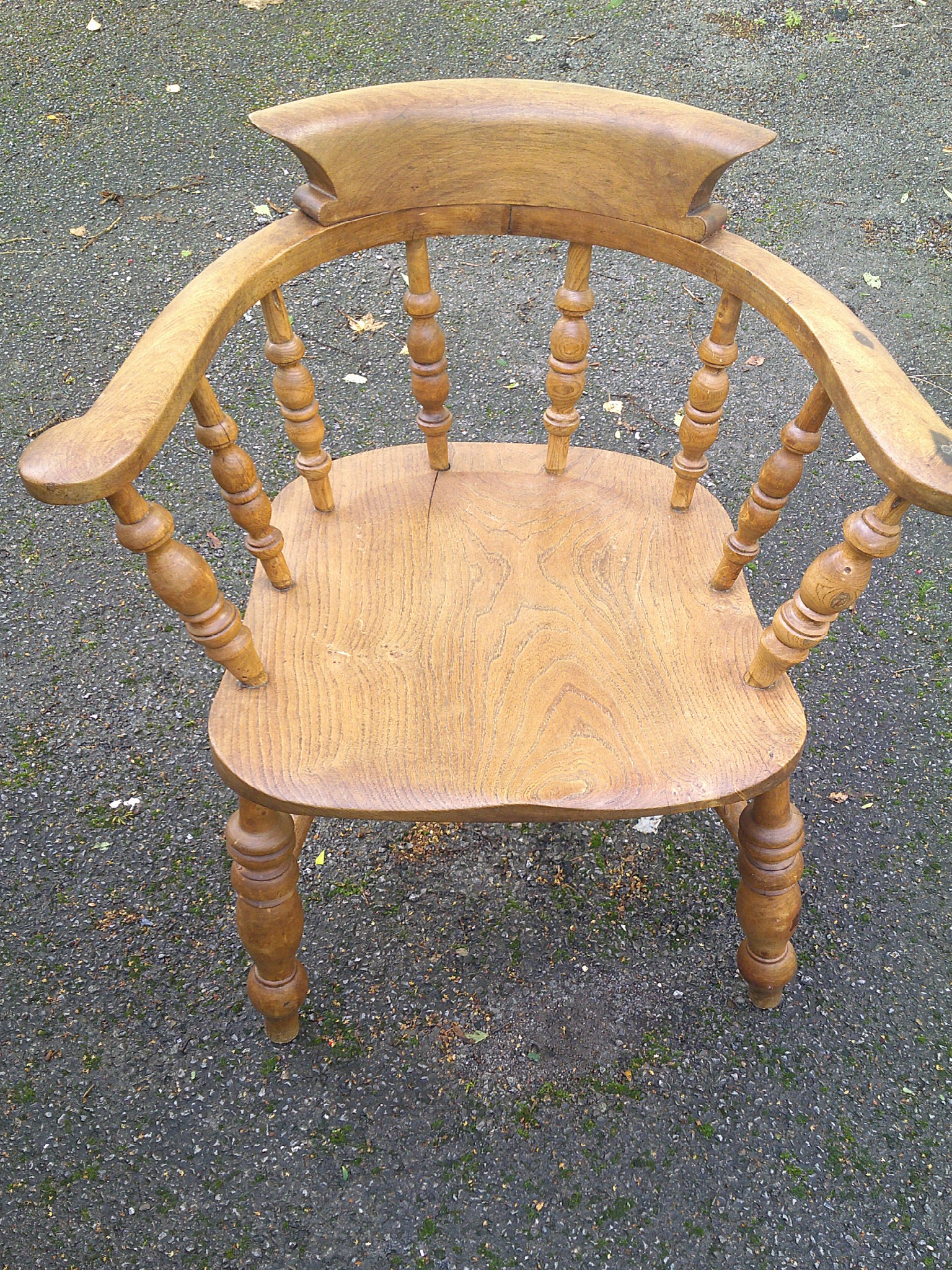 ANTIQUE VICTORIAN COUNTRY SMOKERS BOW ARMCHAIR