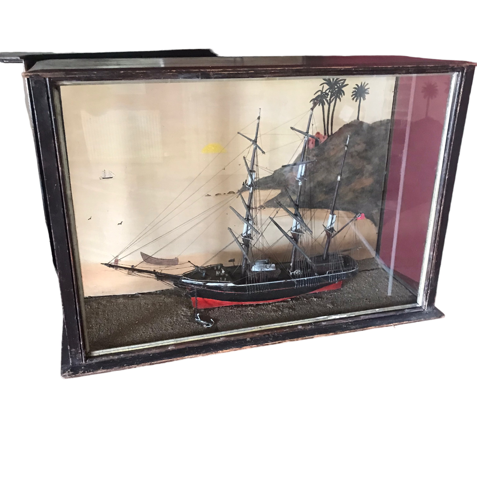 ANTIQUE VICTORIAN FOLK ART MARITIME DIORAMA