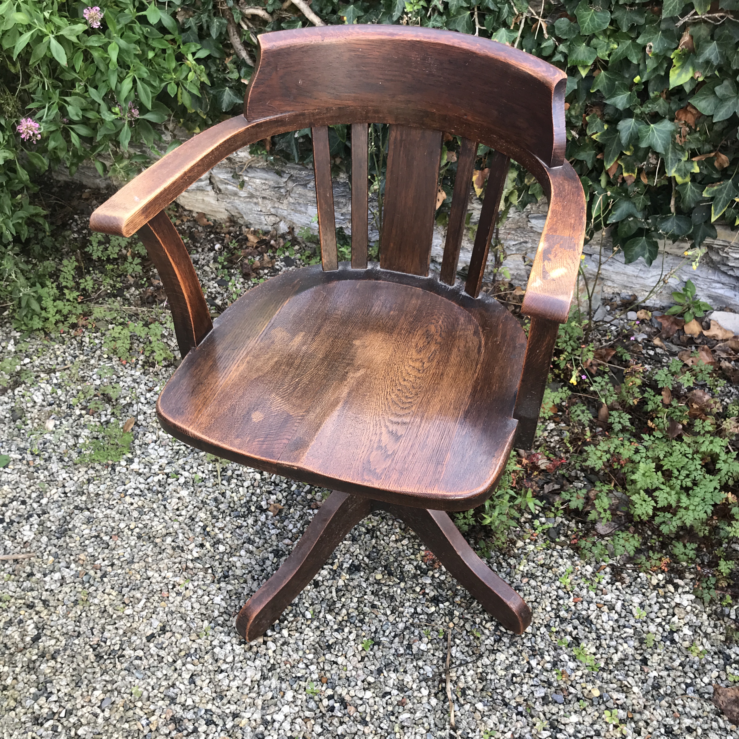 ANTIQUE EDWARDIAN OFFICE SWIVEL CHAIR