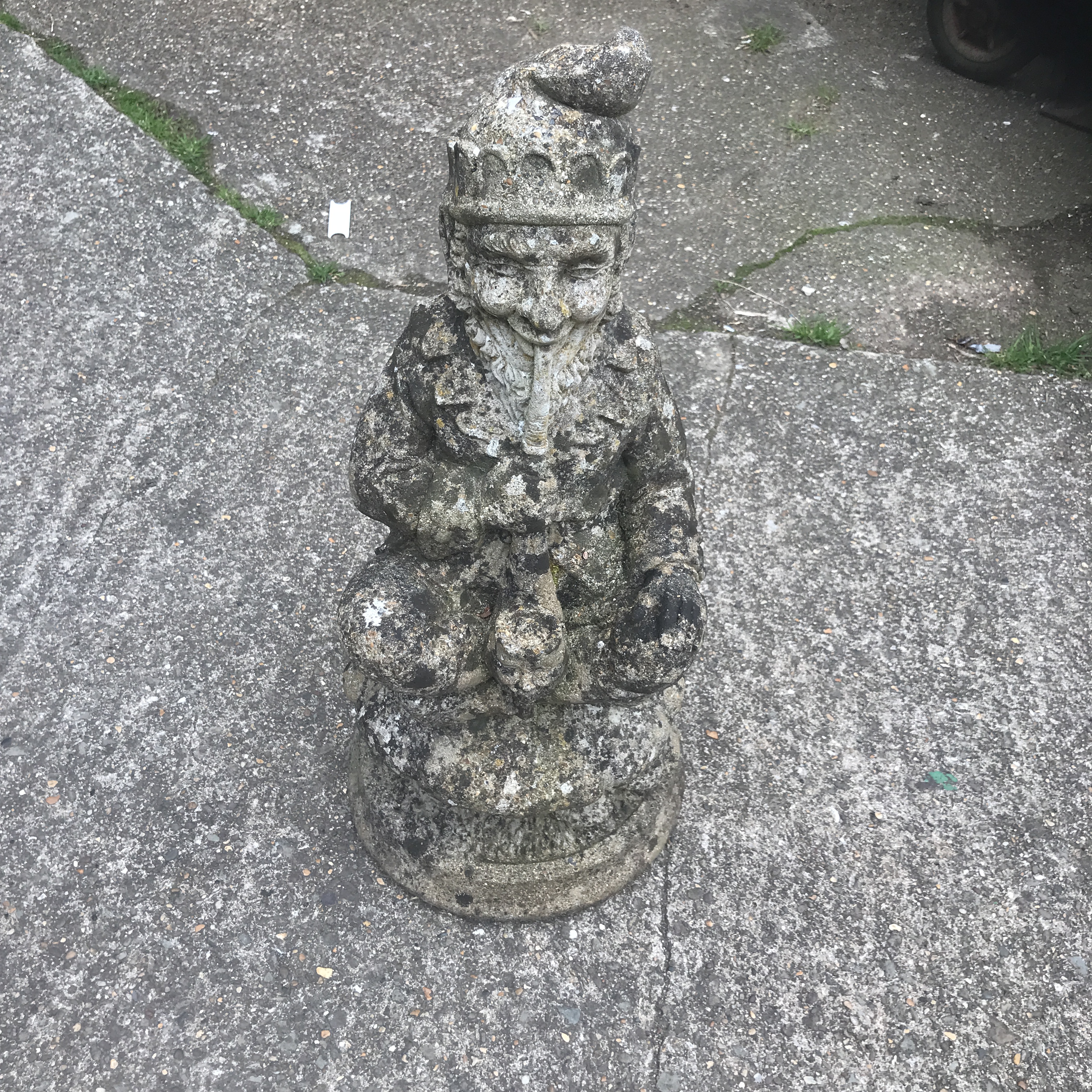 VINTAGE WEATHERED GARDEN GNOME