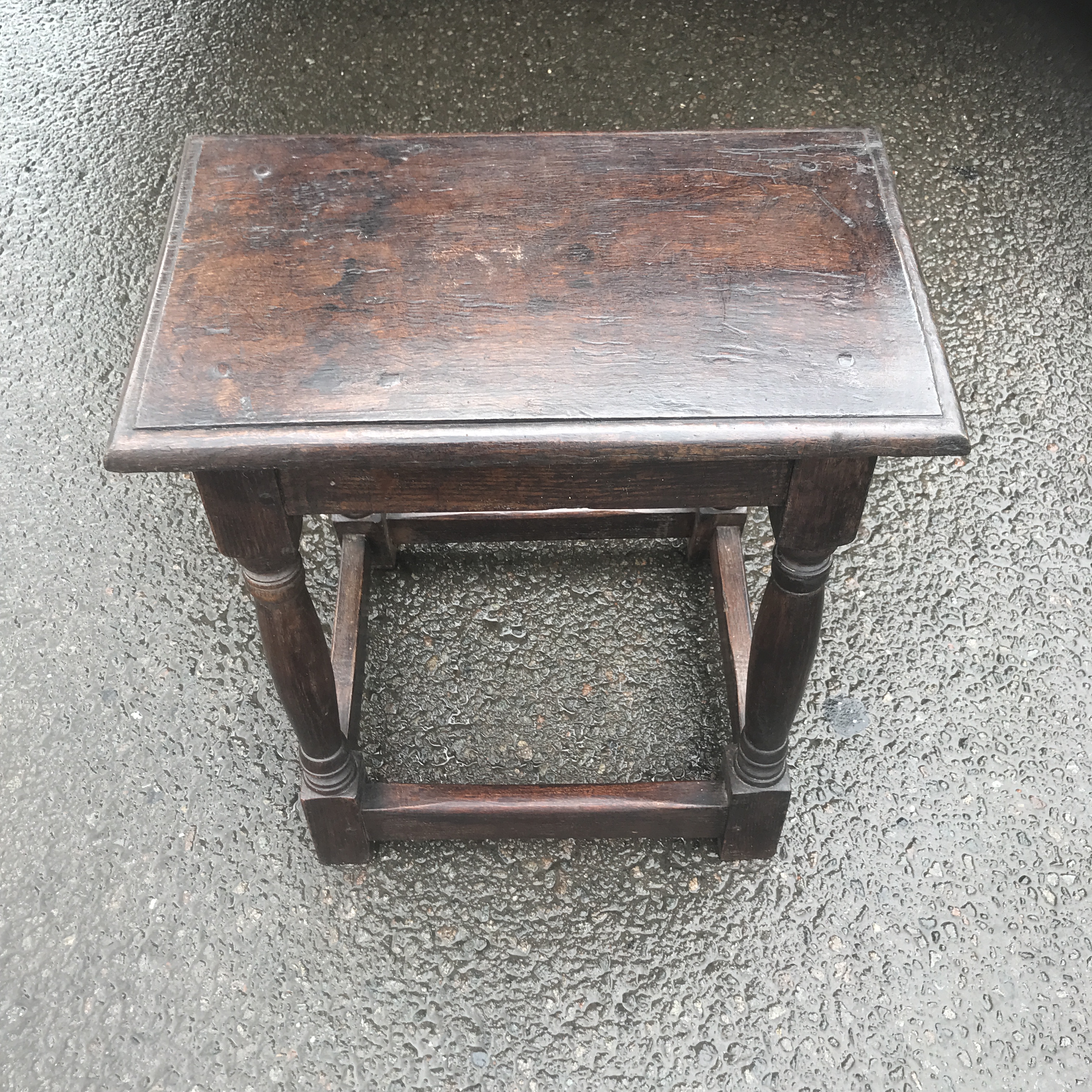 ANTIQUE PERIOD OAK JOINT STOOL